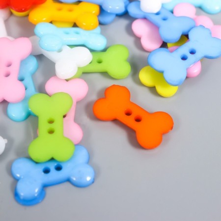 Buttons plastic 2 punctures "Bone" 1x1.8 cm set 80 pcs mix 2x5x5x5.5 cm-1