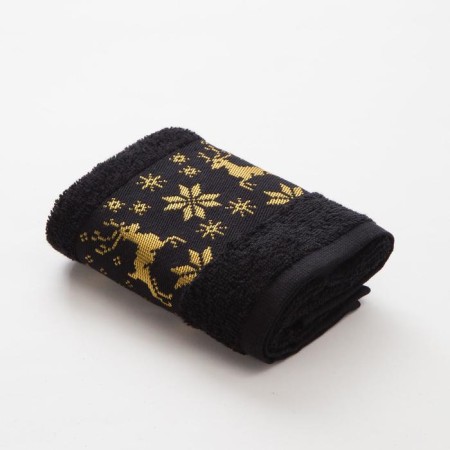 Tmachry Lovelife towel "Deer", 30x60 cm, black color