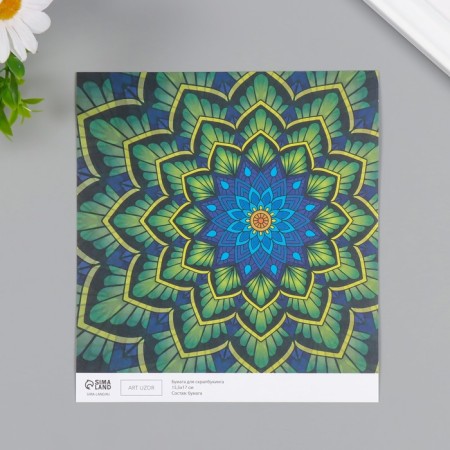 Scrapbooking paper "Flower mandala" density 180 grams set 10 pcs 15.5x17 cm-2
