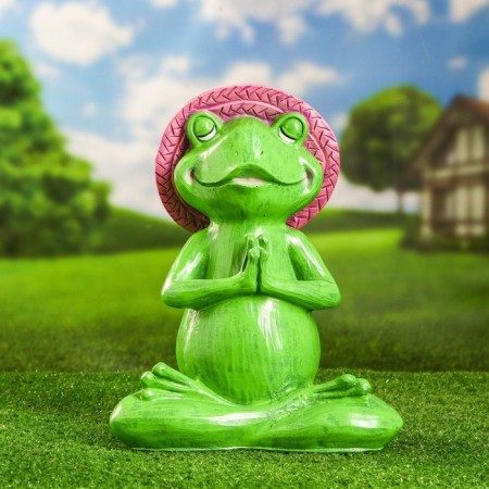Garden figure "Frog in the Lotus Pose" 26x32x17cm-3