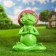Garden figure "Frog in the Lotus Pose" 26x32x17cm