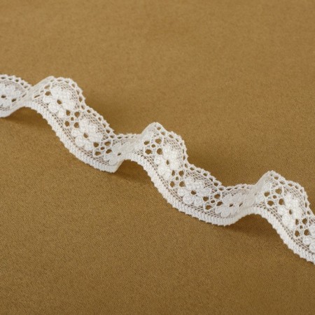 Elastic lace, 17 mm × 10 ± 1 m, ivory color-1