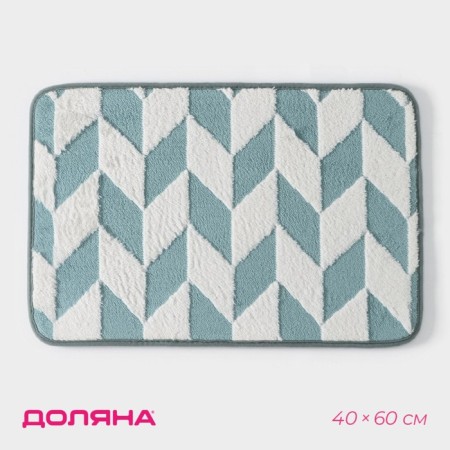 Bath and toilet rug of Dolyan "Rally", 40 × 60 cm, turquoise color