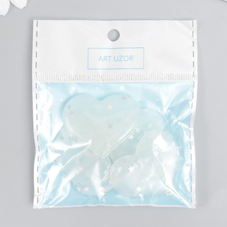 Decor for creativity plastic "Brilliant heart" white 3.1x3.7 cm-3