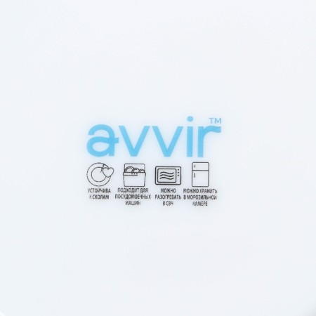 Dessert plate Avvir Carve, D = 18 cm, glass -ceramic, white color-3