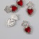 Decor for creativity Metal "Red Heart Crown" silver enamel 3.6x2 cm