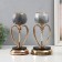 Summary Metal for 1 candle "Dark gray marble" mix gold 24x14x14 cm