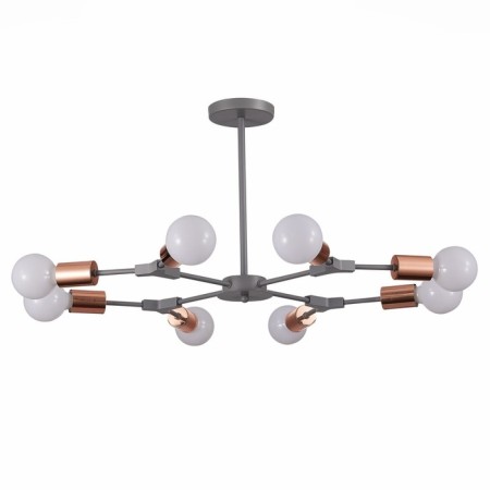 Ceiling EVOLUCE lamp. Sle106403-08. Palare. 8x60 watts, E27, 69.5x69.5x35.5 cm, gray color, pink gold-5