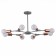 Ceiling EVOLUCE lamp. Sle106403-08. Palare. 8x60 watts, E27, 69.5x69.5x35.5 cm, gray color, pink gold