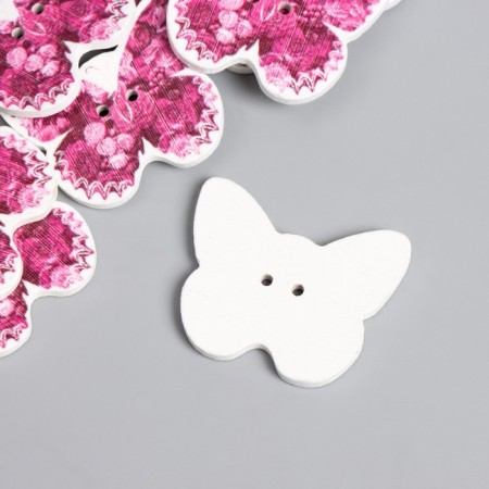 Button decorative tree "Butterfly in roses" 2.5x3 cm-3