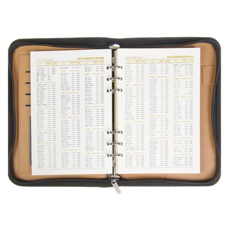 Organizer on rings A5, 100 sheets in a ruler, with a calculator, on a zipper, black-3