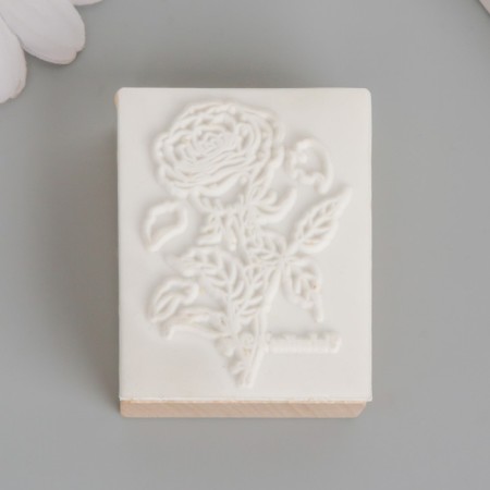 Printing wood, rubber "rose" 5x4x2.5 cm-2