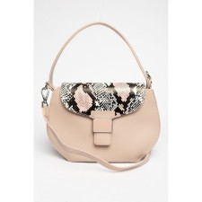 Bag Cross-Body Women's, genuine leather, Ludor beige, 18x6x20 cm