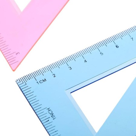 Triangle 13 cm, 30 °, fluorescent, transparent, mix-2