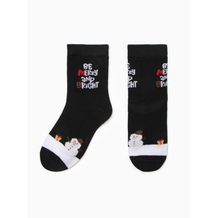 Children's socks "New Year's assorted" NDng3510-12, color mix, river 18