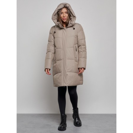 Coat insulated winter female, size 50, beige color-4
