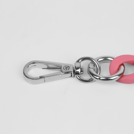 A chain for a bag, with carbines, plastic, 23 × 17 mm, 30 cm, dusty rose/silver color-1