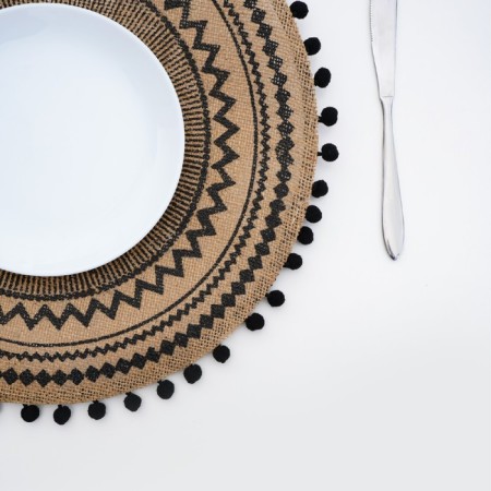 Serving napkin on the table "Africa", 38 × 38 cm, black color-7