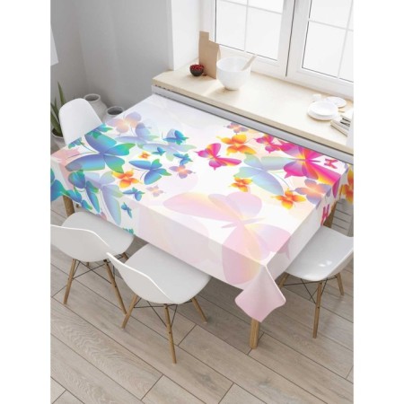 Tables on the table "Colored butterflies", rectangular, Saten, size 120x145 cm