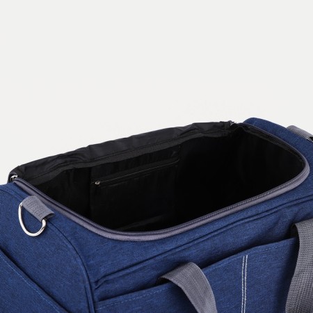Sports bag with lightning, 2 outer pockets, long belt, blue color-2