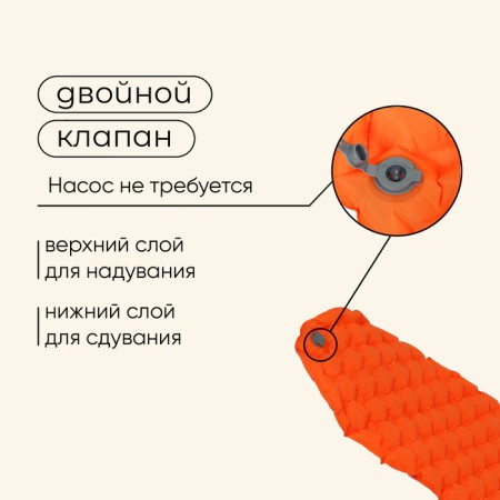 Tourist Maclay rug, inflatable, 190x58x5 cm, orange color-3