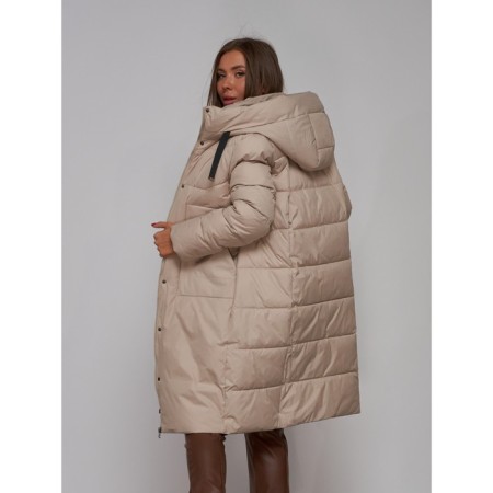 Coat insulated winter female, size 50, beige color-15