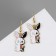 Earrings "Bunny" skeletons, x -rays, colored in gold