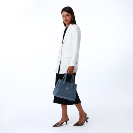 Women's bag with zipper, Textura, average size, blue color-9
