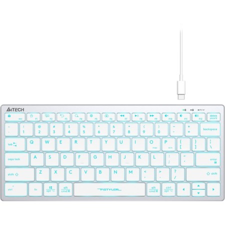 Keyboard A4Tech FSTYLER FX61 White USB Slim Led (FX61 White)-6