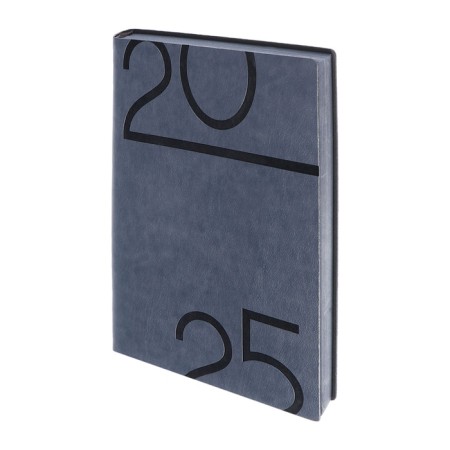 Dated 2025 diary, Escalada, A6+ 176 sheets, soft cover, artificial leather, pancake embossing, tinted block 70 g/m2, gray-1
