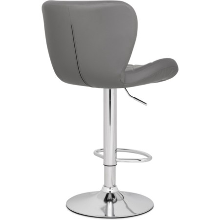 Barrier stool Porch metal/eco -leather, chrome/gray 47x53x89 cm-3