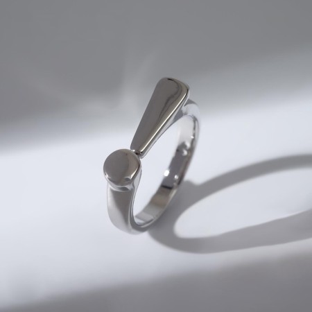 The ring "exclamation mark", the color is silver, dimensionless-2