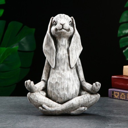 Figure "Hare Yoga" 25x19x10cm, Gray Stone-1