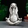 Figure "Hare Yoga" 25x19x10cm, Gray Stone