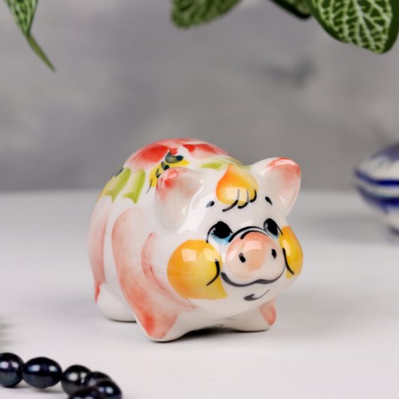 Souvenir "Pig Round", Big, Gzhel, Color