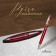 Gift handle, ballpoint, in a plastic case, rotary, "Francoise", burgundy-silver