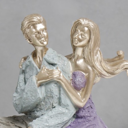 Polystone souvenir "Lovers on benches" 22.5x19x11 cm-4