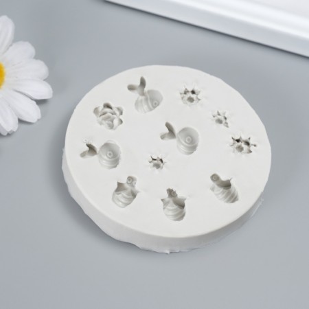 Mold Silicon "Bees and Flowerers" 11 objects-1