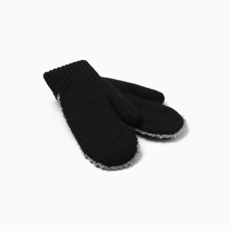 Women's mittens minku, black color, 22 cm-1