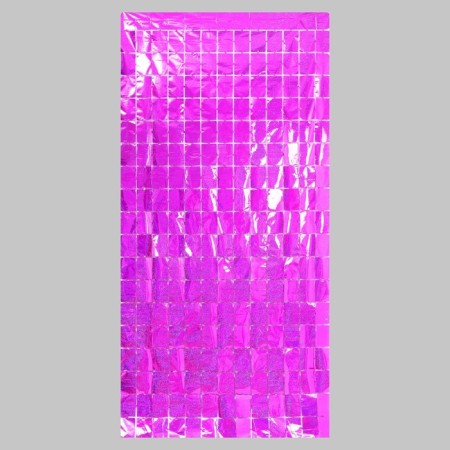 Festive curtain holography, 100 × 200 cm., Fuchsia color