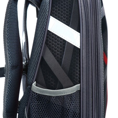 School backpack 38 x 30 x 16 cm, ergonomic back, Stavia "Hard", gray-10