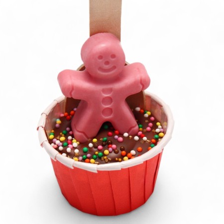 New Year. Figure chocolate "Hot chocolate with marshmallow" Gingerbread man, 48 g-2