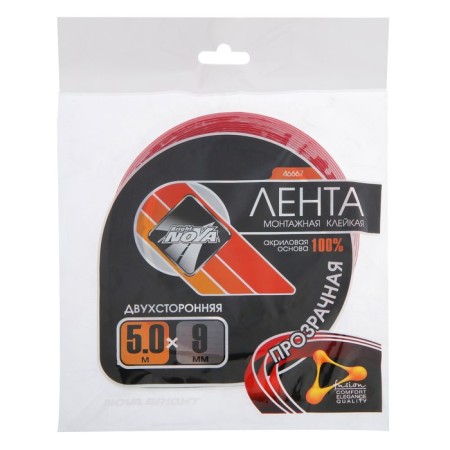 Adhesive tape Nova Bright-Fusion, transparent, bilateral, acrylic, 9 mm x 5 m-3