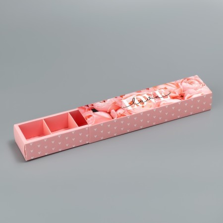 Box for sweets, confectionery packaging, 5 cells, “Love”, 5 x 21 x 3.3 cm-2