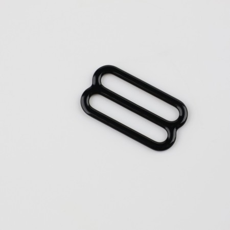 Straps regulator, metal, 20 mm, 20 pcs, black color-1