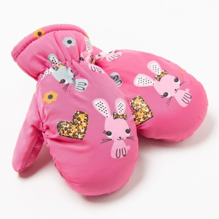 Baby mittens, fuchsia color, size 15 (7-8 years)