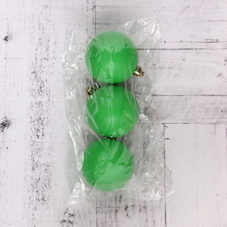 Set of balls plastic D-5.5 cm, 3 pcs "matte" green-1