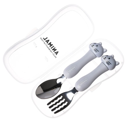 A set of children's cutlery in the Cossack "kittens", fork, spoon-8