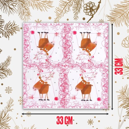 Paper napkins "New Year's deer", 33x33 cm, set 20 pcs.-1
