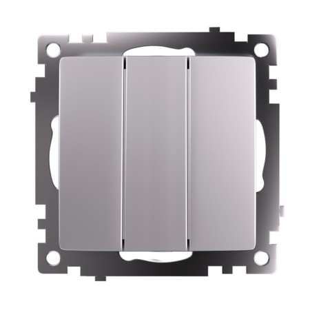3-clavy switch (mechanism), 250V, 10A, Stekker series Catherine, silver GLS10-7108-03